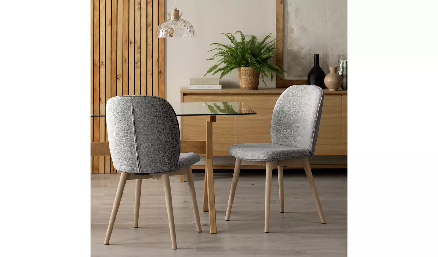 Habitat Laurel Pair Fabric Dining Chairs x 4 - Grey